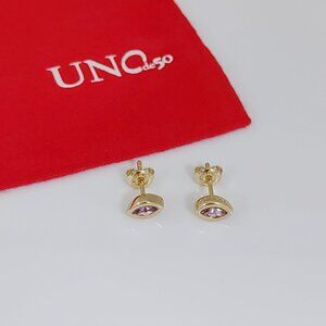 Uno de 50 PIERCING LEAKY Earring Eye-shaped Stud Earring with Shapire Crystal